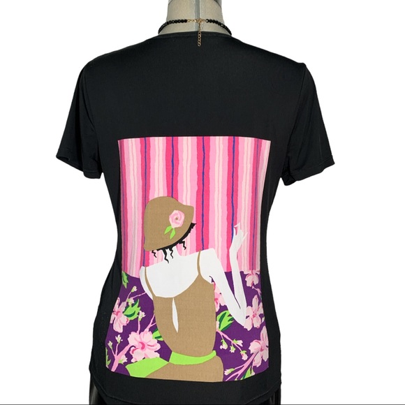 Peter Nygard Embellish Black Top Size S - Picture 3 of 8